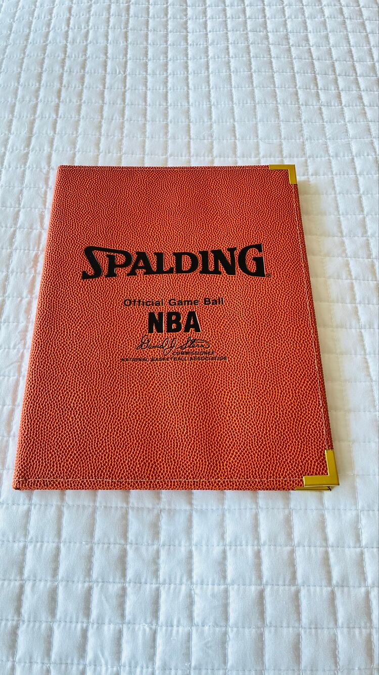 Vintage Spalding Official NBA Game Ball Portfolio Folder Basketball 12" x 9"